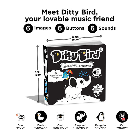 Ditty Bird (USB-C) - Black and White Animals