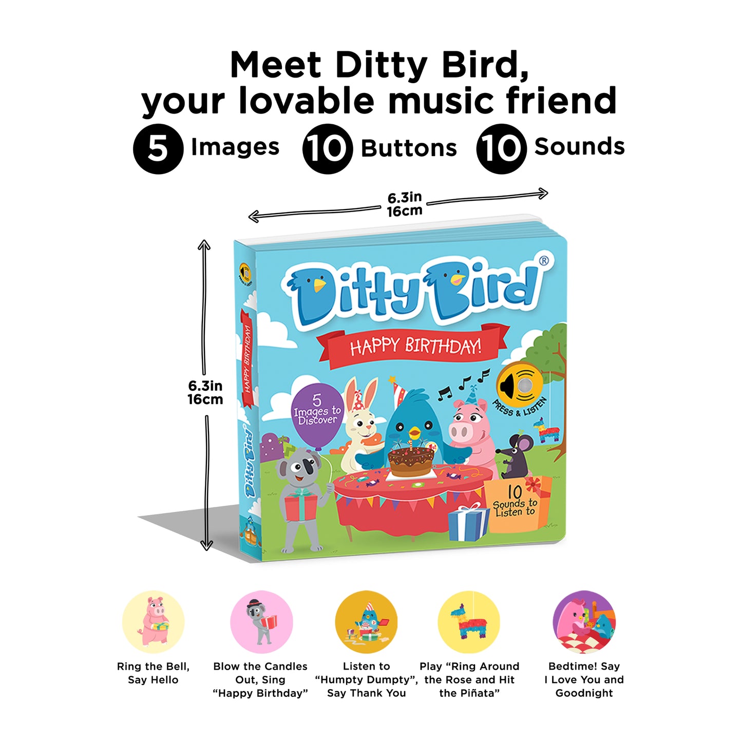 Ditty Bird (USB-C) - Happy Birthday