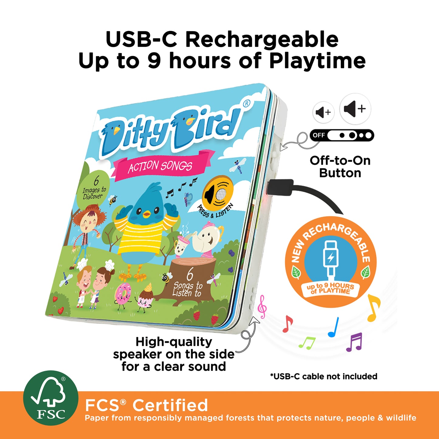 Ditty Bird (USB-C) - Action Songs