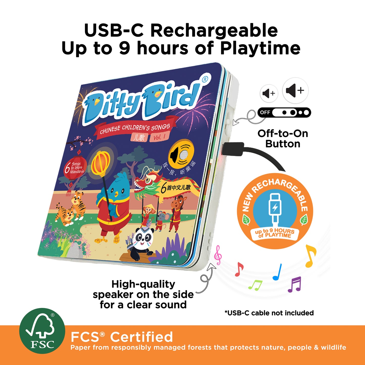 Ditty Bird (USB-C) - Chinese Songs Vol 1