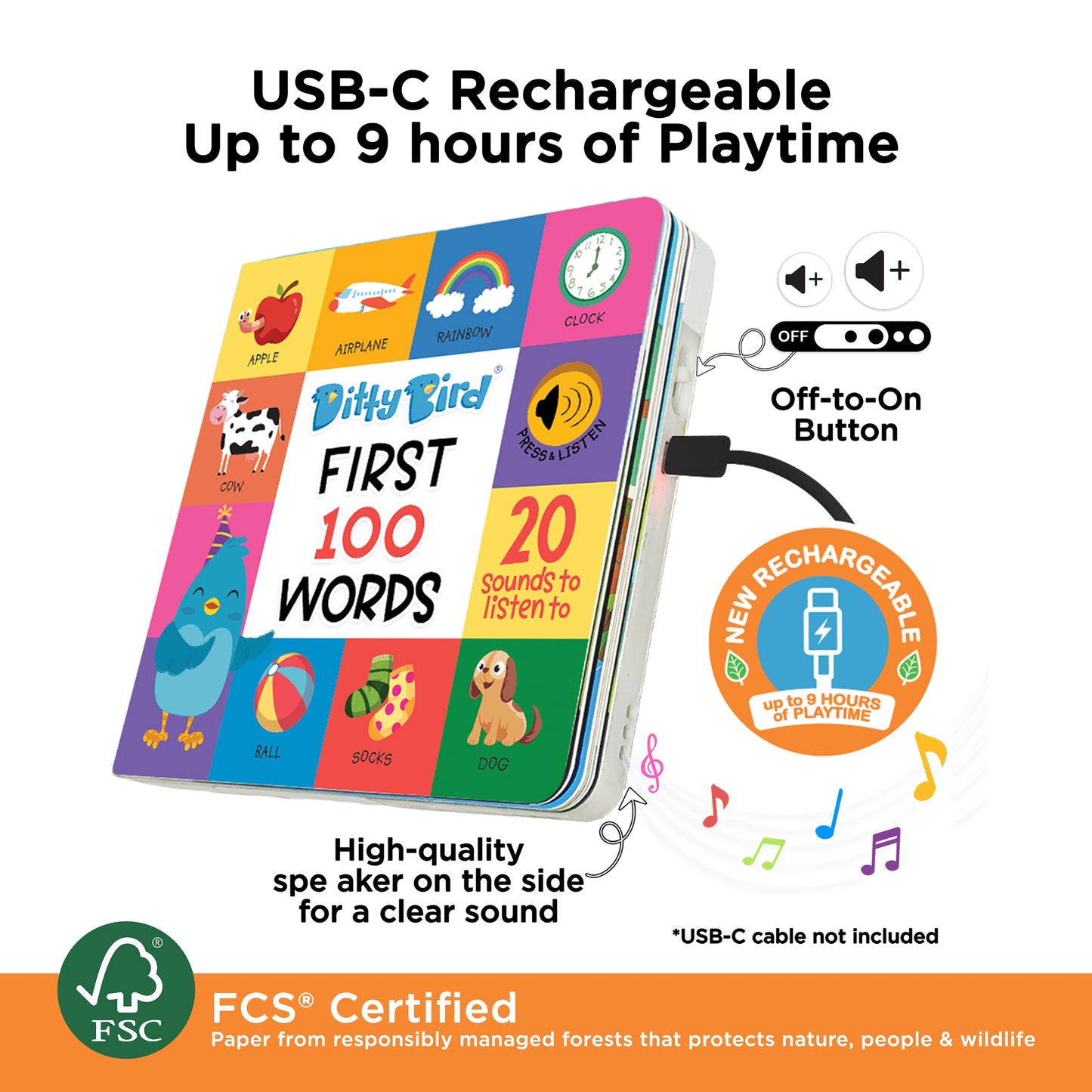 Ditty Bird (USB-C) - First 100 Words