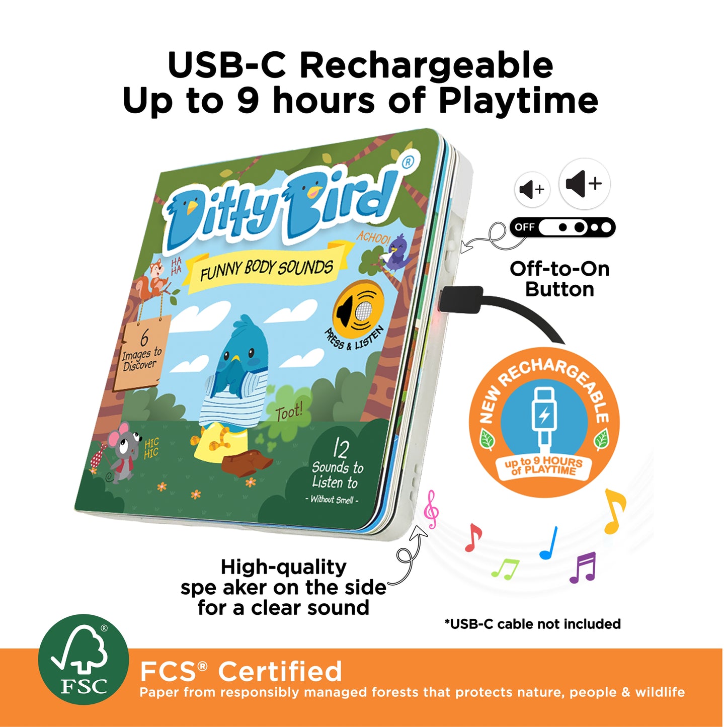 Ditty Bird (USB-C) - Funny Body Sounds