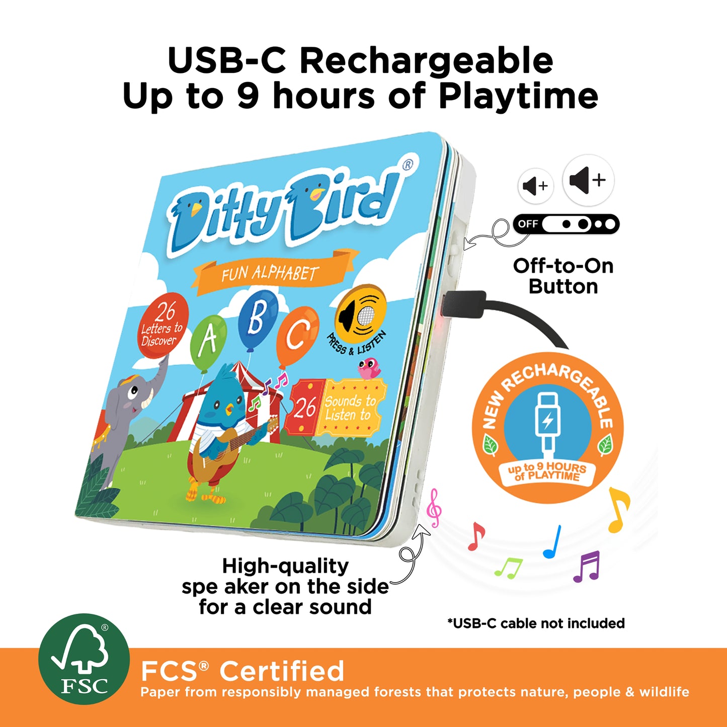 Ditty Bird (USB-C) - Fun Alphabet