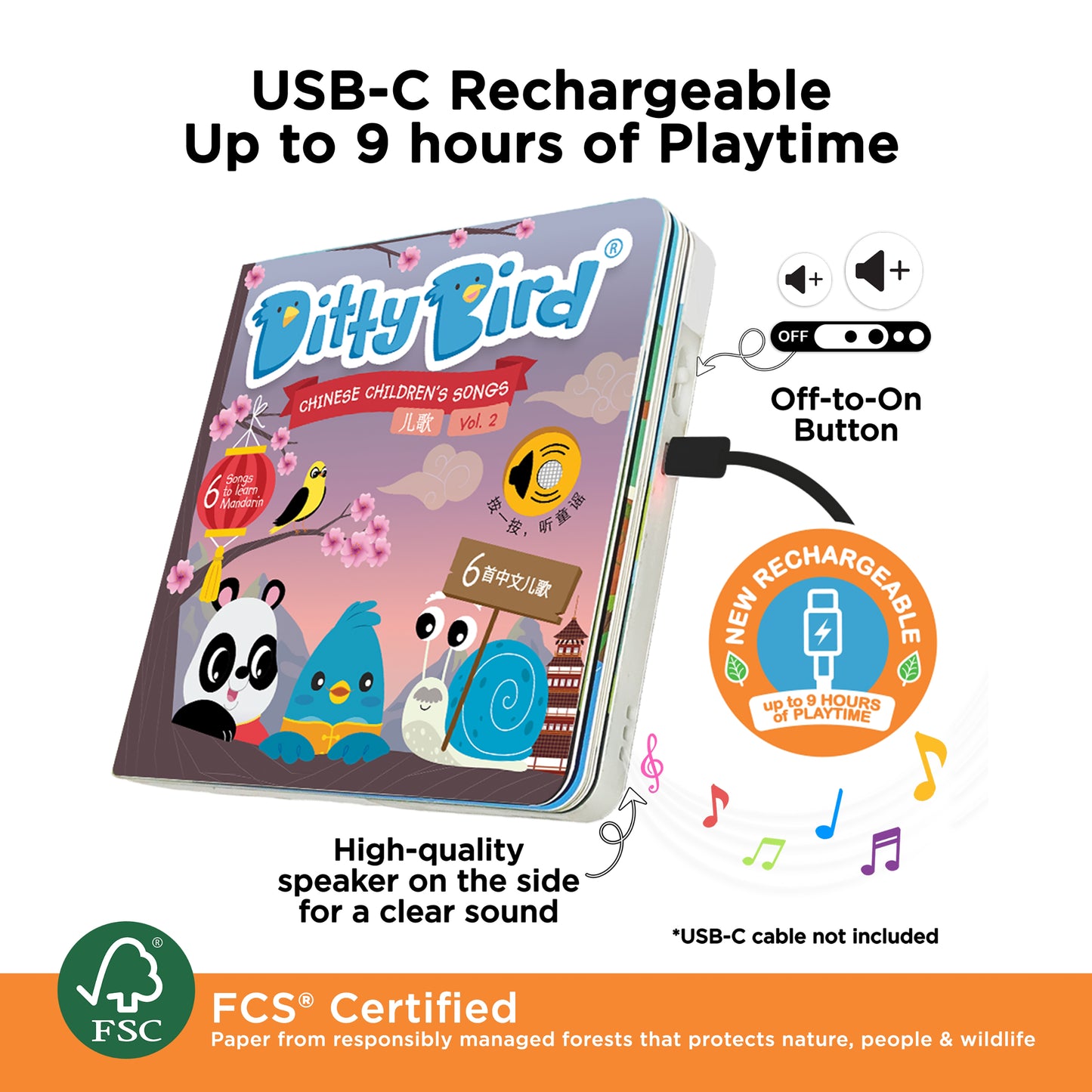 Ditty Bird (USB-C) - Chinese Songs Vol 2