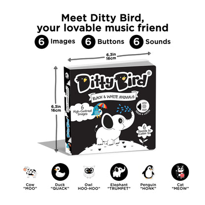 Ditty Bird (USB-C) - Black and White Animals